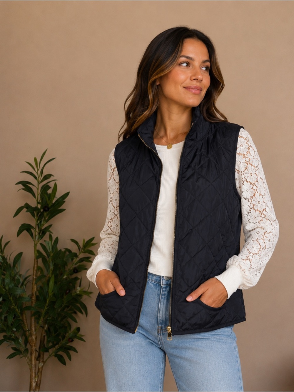 547. Old Navy Quilted Black Puffer Vest - Lightweight